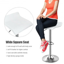 Load image into Gallery viewer, Set of 2 Adjustable PU Leather Backless Bar Stools-White
