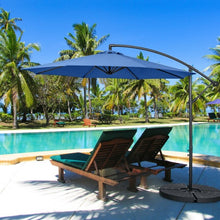 Load image into Gallery viewer, 10FT Offset Umbrella with 8 Ribs Cantilever and Cross Base Tilt Adjustment-Blue
