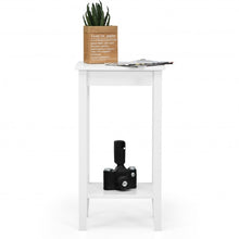 Load image into Gallery viewer, 2-Tier Nightstand End Side Wooden Legs Table for Bedroom-White
