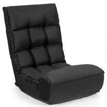 Load image into Gallery viewer, 4-Position Adjustable Floor Chair Folding Lazy Sofa-Black
