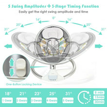 Load image into Gallery viewer, Baby Swing Electric Rocking Chair with Bluetooth Music Timer-Gray
