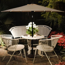 Load image into Gallery viewer, 9FT Patio Solar Umbrella LED Patio Market Steel Tilt W/ Crank Outdoor New-beige

