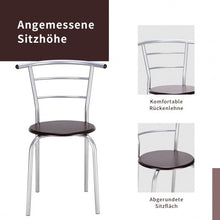 Load image into Gallery viewer, 3 Pcs Home Bistro Table and 2 Chairs Dining Set-Coffee
