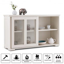 Load image into Gallery viewer, Sideboard Buffet Cupboard Storage Cabinet with Sliding Door-White
