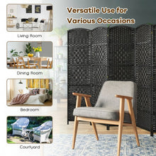 Load image into Gallery viewer, 6.5Ft 6-Panel Weave Folding Fiber Room Divider Screen-Black
