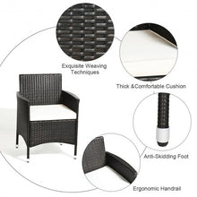 Load image into Gallery viewer, 4 pcs Patio Garden Rattan Furniture Set Coffee Table Cushioned Sofa
