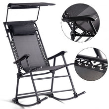 Load image into Gallery viewer, Zero Gravity Folding Rocking Chair Rocker Porch-Black
