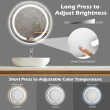 Load image into Gallery viewer, 20&quot; LED Touch Button Wall Mount Bathroom Round Mirror
