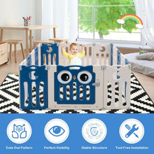 Load image into Gallery viewer, 16-Panel Baby Activity Center Play Yard with Lock Door -Blue
