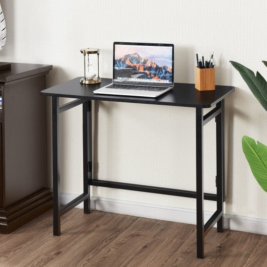Home Office Folding Computer Writing Desk-Black