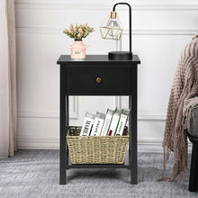 Load image into Gallery viewer, 2pcs Bedroom Side End Nightstand with Drawer-Black
