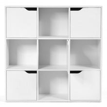 Load image into Gallery viewer, 9 Cube Storage Wood Divider Bookcase-White
