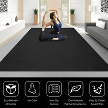Load image into Gallery viewer, 7&#39; x 5&#39; x 8 mm Thick Workout Yoga Mat-Black

