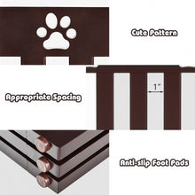 Load image into Gallery viewer, 24&quot; Folding Wooden Freestanding Dog Gate w/360° Flexible Hinge for Pet-Espresso
