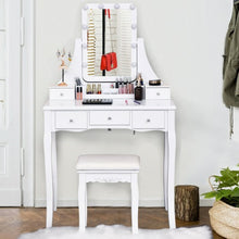 Load image into Gallery viewer, Dimmable Bulbs Touch Switch Vanity Dressing Table Set with Removable Box-White
