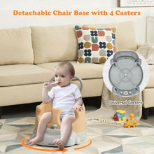 Load image into Gallery viewer, 6-in-1 Convertible Baby Booster Seat with Tray Wheels-Orange
