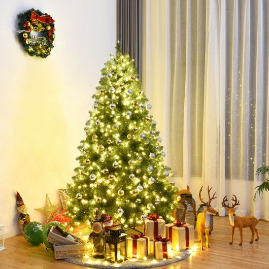 Pre-Lit Artificial PVC Christmas Tree with LED Lights and Stand-6'