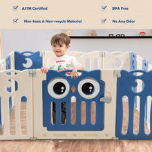 Load image into Gallery viewer, 14-Panel Baby Playpen Kids Activity Center Foldable Play Yard with Lock Door
