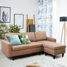 Load image into Gallery viewer, Convertible Sectional L-Shaped Couch with Reversible Chaise-Beige-Coffee
