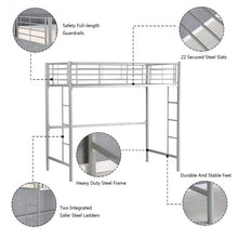 Load image into Gallery viewer, Kids Bedroom Twin Loft Metal Bunk Bed with Ladder
