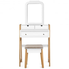 Load image into Gallery viewer, Makeup Vanity Table Dressing table and Cushioned Stool Set
