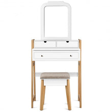 Load image into Gallery viewer, Makeup Vanity Table Dressing table and Cushioned Stool Set
