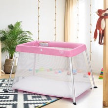 Load image into Gallery viewer, Portable Lightweight Baby Playpen Playard with Travel Bag-Pink
