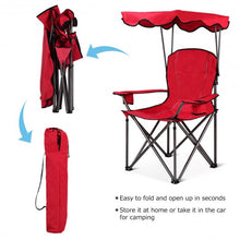 Load image into Gallery viewer, Portable Folding Beach Canopy Chair with Cup Holders-Red
