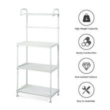 Load image into Gallery viewer, 4-Tier Kitchen Storage Baker Microwave Oven Rack Shelves-White
