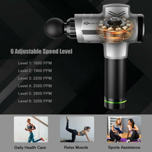 Load image into Gallery viewer, Powerful Rechargeable Deep Muscle Massager with 4 Heads-Silver
