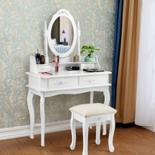 Load image into Gallery viewer, Mirror Jewelry Storage Makeup Dressing Table Vanity Set
