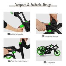 Load image into Gallery viewer, Folding Golf Push Cart with Scoreboard Adjustable Handle Swivel Wheel-Green
