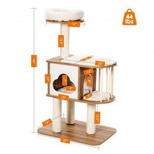 Load image into Gallery viewer, 46&quot; Wooden Cat Activity Tree with Platform and Cushions
