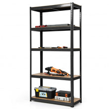 Load image into Gallery viewer, 72&quot; Storage Shelf Steel Metal 5 Levels Adjustable Shelves-Black
