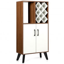 Load image into Gallery viewer, Bar Cabinet Wooden Buffet Sideboard Storage Cupboard with Wine Rack
