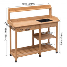 Load image into Gallery viewer, Outdoor Lawn Patio Potting Bench Storage Table Shelf

