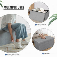 Load image into Gallery viewer, 30&quot; Folding Storage Ottoman with Lift Top-Light Gray
