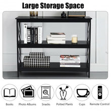 Load image into Gallery viewer, 3-Tier Console X-Design Sofa Side Accent Table-Black
