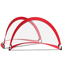 Load image into Gallery viewer, Two Pop Up Soccer Goal Set Foldable Training Football Net-4&#39;
