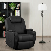 Load image into Gallery viewer, Electric Lift Power Recliner Heated Vibration Massage Chair-Black
