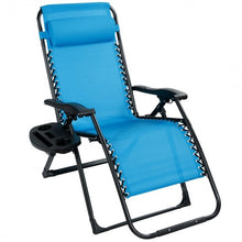 Load image into Gallery viewer, Oversize Lounge Chair Patio Heavy Duty Folding Recliner-Blue
