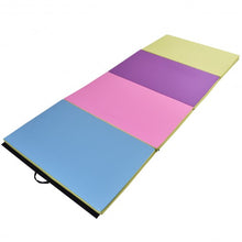 Load image into Gallery viewer, 4&#39; x 10&#39; x 2&quot; Multi-Colors Folding PU Panel Gymnastics Mat
