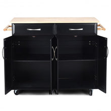 Load image into Gallery viewer, Wood Top Rolling Kitchen Trolley Island Cart Storage Cabinet
