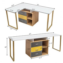 Load image into Gallery viewer, 87&quot; 2 Person Adjustable L-Shaped Computer Desk
