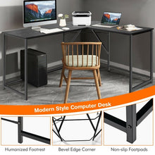 Load image into Gallery viewer, 58&quot; x 47&quot; L Shaped Corner Home Office Computer Desk Home-Black

