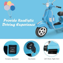 Load image into Gallery viewer, 6V Kids Ride on Vespa Scooter Motorcycle with Headlight-Blue
