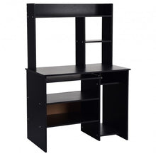Load image into Gallery viewer, Hutch Storage Shelves Keyboard Tray Organizer Computer Desk
