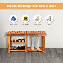 Load image into Gallery viewer, 3-Tier Wood Shoe Rack Shoe Bench Freestanding Boots Storage Organizer
