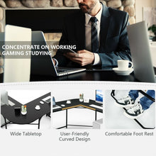 Load image into Gallery viewer, Reversible L-Shaped Computer Study Table with Shelves-Black
