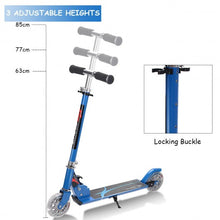 Load image into Gallery viewer, Folding Aluminum Kids Kick Scooter with LED Lights-Blue
